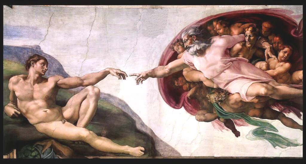Michelangelo Buonarroti, La creazione di Adamo, 1511, affresco - cappella Sistina, Roma (immagine presa dal web)
