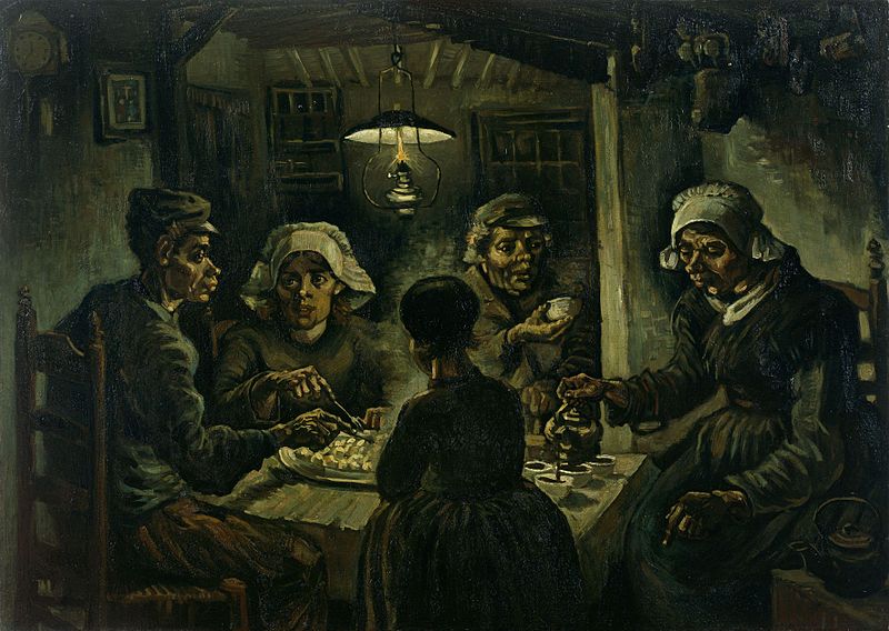 Vincent Van Gogh, I mangiatori di patate, olio su tela (82x114 cm), 1885, Museo Van Gogh di Amsterdam (web)