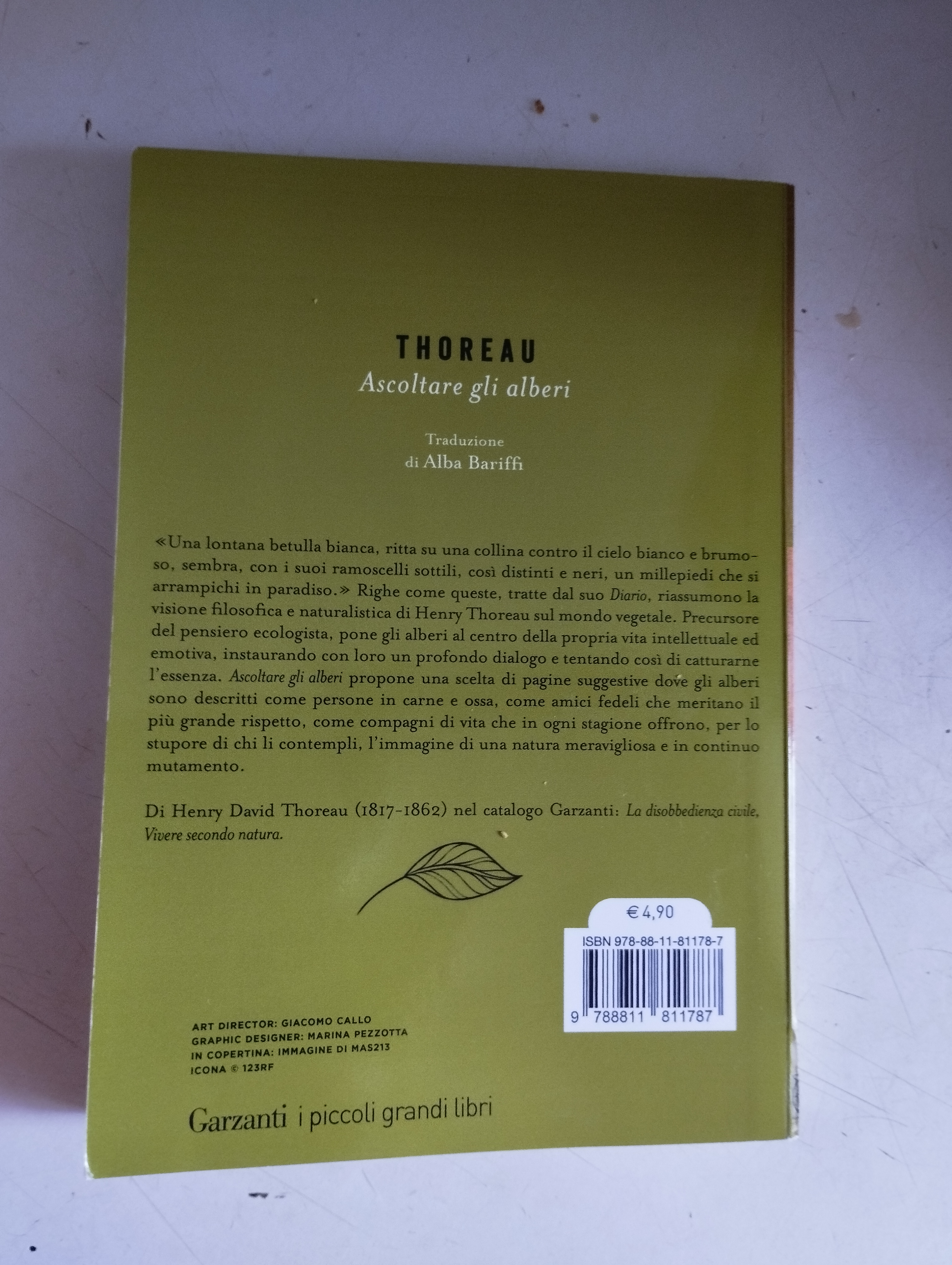 Ascoltare gli alberi di Henry David Thoreau Garzanti, 2018 ph. Amalia Temperini