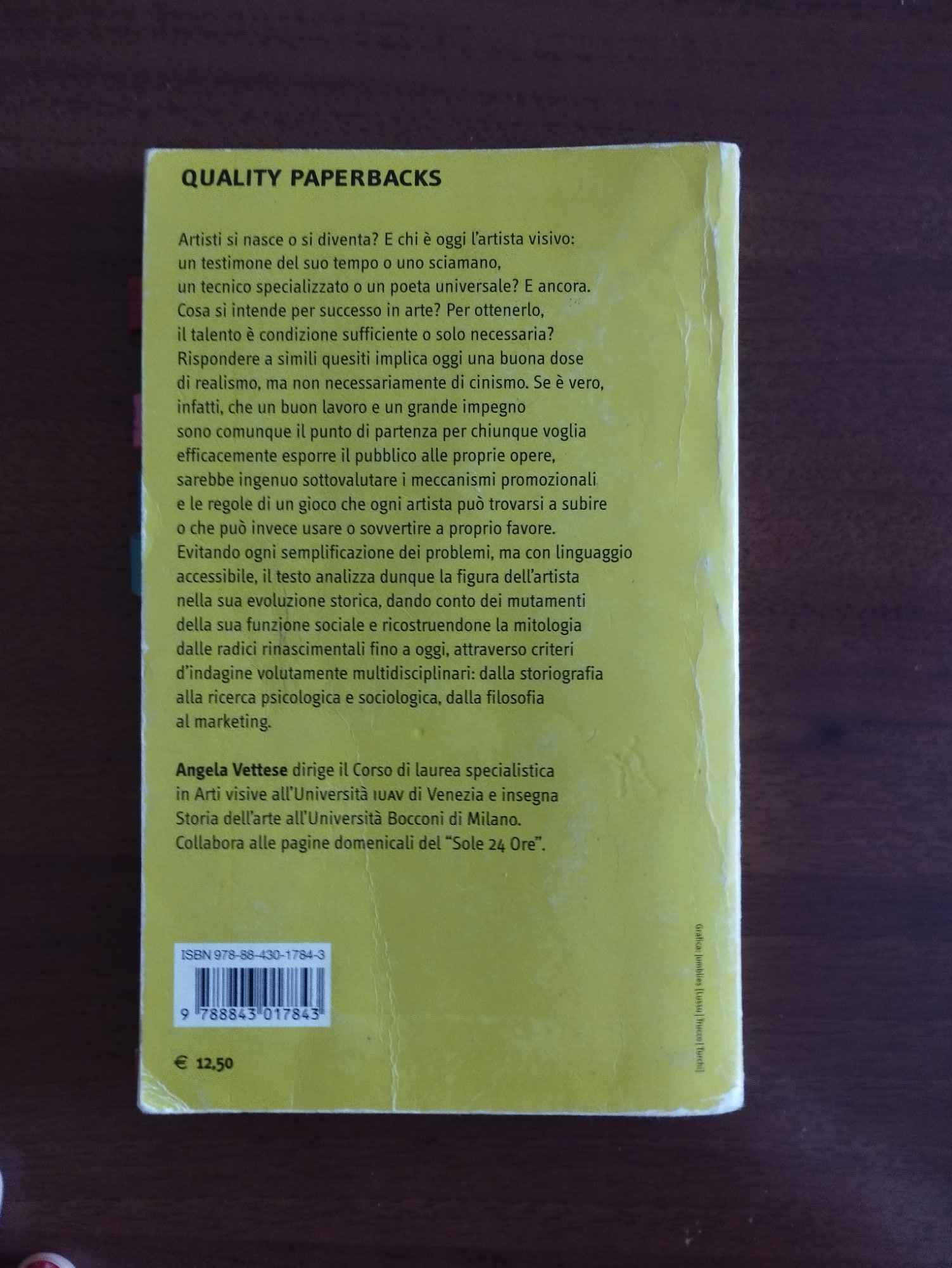 Artisti si diventa, Angela Vettese, Carocci - ph. Amalia Temperini